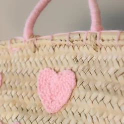 Panier Cœurs brodés