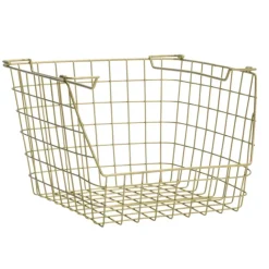 Panier de rangement empilable en fil de fer