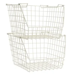 Panier de rangement empilable en fil de fer