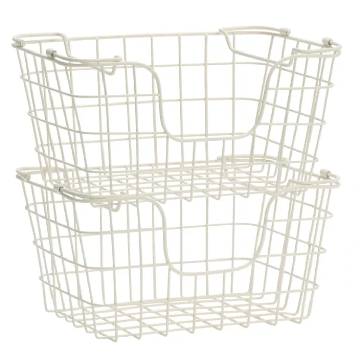 Panier de rangement empilable en fil de fer