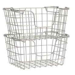 Panier de rangement empilable en fil de fer