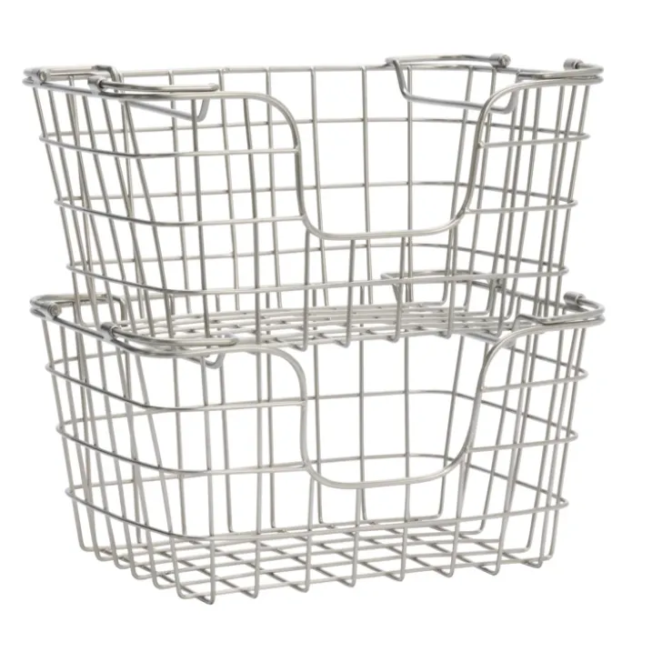 Panier de rangement empilable en fil de fer