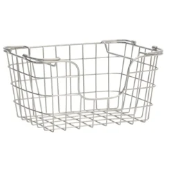Panier de rangement empilable en fil de fer