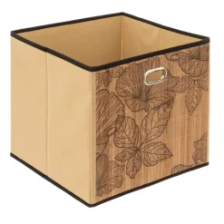 Panier de rangement en bambou à motif exotique