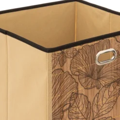 Panier de rangement en bambou à motif exotique