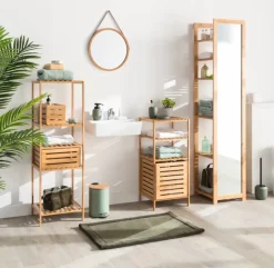 Panier de rangement en bambou naturel