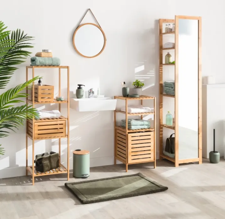 Panier de rangement en bambou naturel