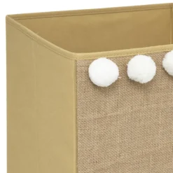 Panier de rangement en jute avec pompons