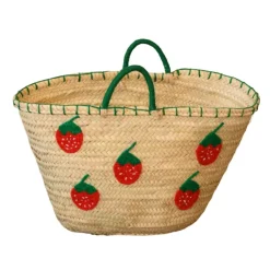 Panier Fraises brodées