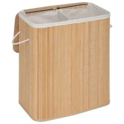 Panier à linge double 100L en bambou
