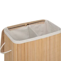 Panier à linge double 100L en bambou