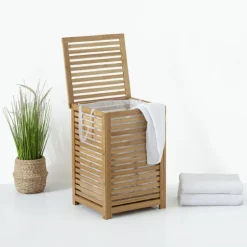 Panier à linge en bambou naturel 65 L