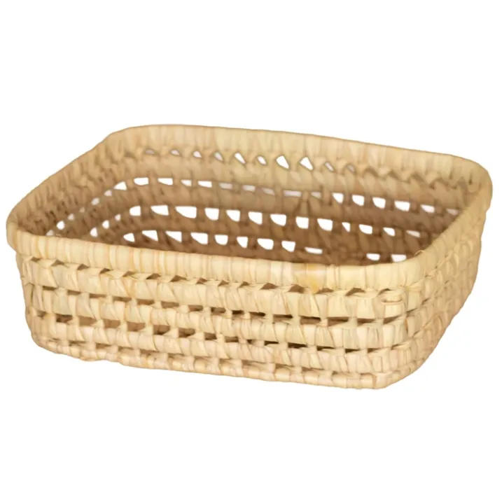 Panier rectangle en feuille de palmier