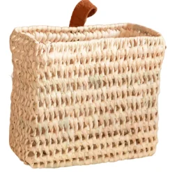 Panier à suspendre carré anse cuir
