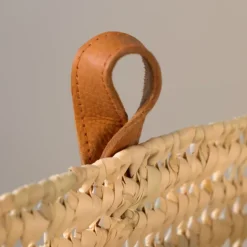 Panier à suspendre carré anse cuir