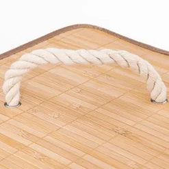 Panière à linge d'angle en bambou