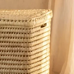 Panière à linge rectangle palmier