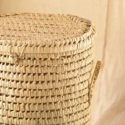 Panière à linge ronde palmier