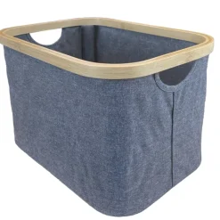Panière pliante en tissu et bambou
