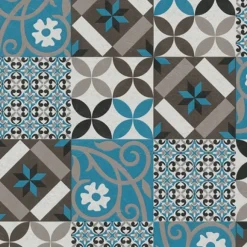 Papier peint effet mosaïque colorée
