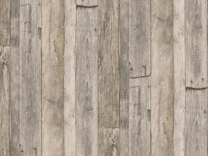 Papier Peint imitation "Planches Cloutées"