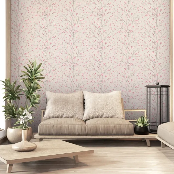 Papier peint imprimé fleur de cerisier