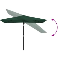 Parasol d'extérieur rectangulaire inclinable