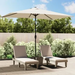 Parasol d'extérieur rectangulaire inclinable