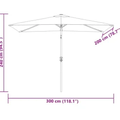 Parasol d'extérieur rectangulaire inclinable