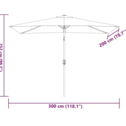 Parasol d'extérieur rectangulaire inclinable