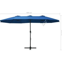 Parasol à double toit droit