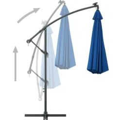 Parasol déporté Ø 300 cm avec éclairage LED