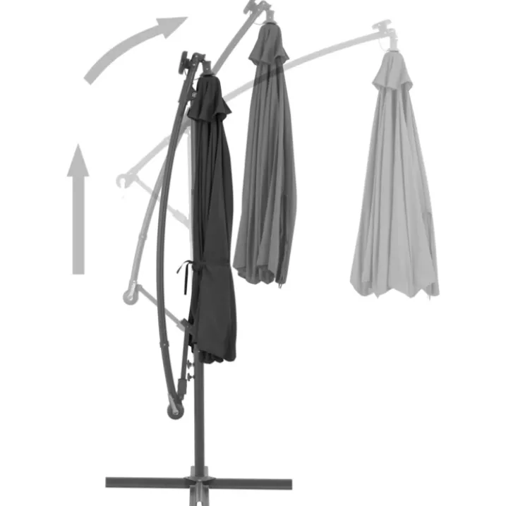 Parasol déporté Ø 300 cm avec éclairage LED
