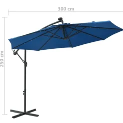Parasol déporté Ø 300 cm avec éclairage LED