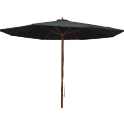Parasol droit avec mât en bois Ø 350 cm
