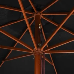 Parasol droit avec mât en bois Ø 350 cm