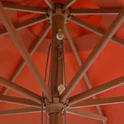 Parasol droit avec mât en bois Ø 350 cm