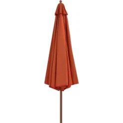 Parasol droit avec mât en bois Ø 350 cm