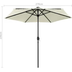 Parasol droit Ø 270 cm avec LED