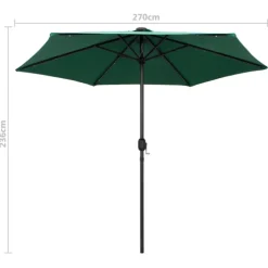 Parasol droit Ø 270 cm avec LED