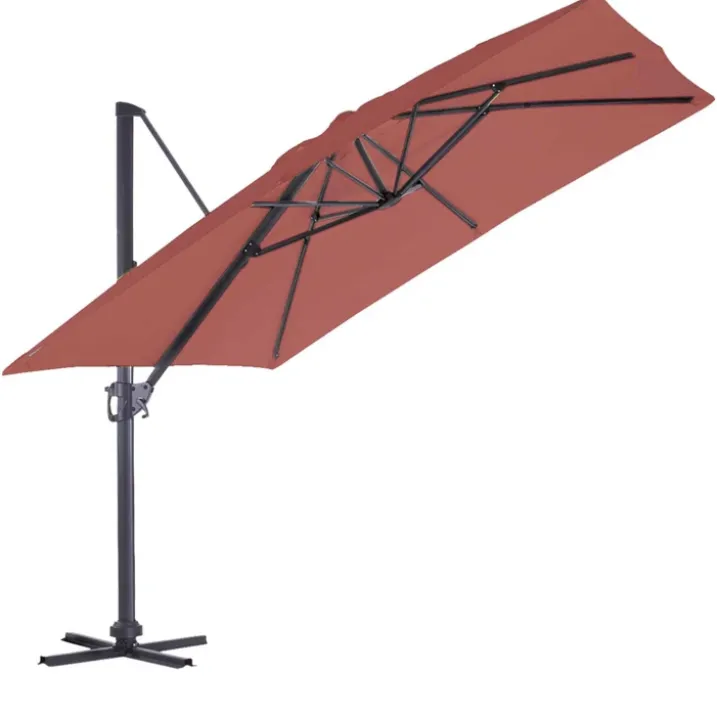 Parasol en Aluminium à Pied Déporté de 3 x 3 m