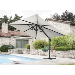 Parasol en Aluminium à Pied Déporté de 3 x 3 m