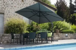 Parasol en Aluminium à Pied Déporté de 3 x 3 m
