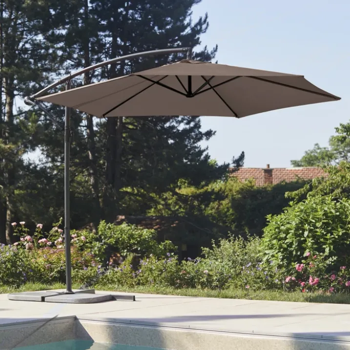 Parasol Ø 3 m Mat Déporté à Manivelle
