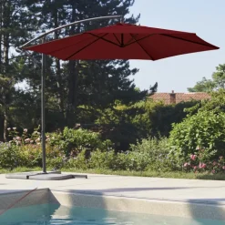Parasol Ø 3 m Mat Déporté à Manivelle