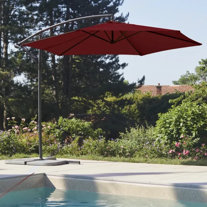 Parasol Ø 3 m Mat Déporté à Manivelle