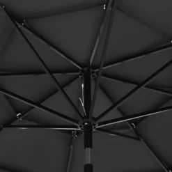 Parasol à 3 niveaux avec mât en aluminium 3 mètres
