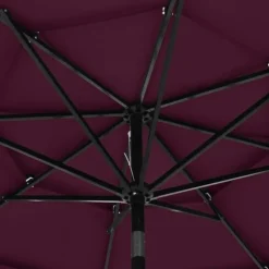 Parasol à 3 niveaux avec mât en aluminium 3 mètres