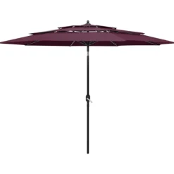 Parasol à 3 niveaux avec mât en aluminium 3 mètres