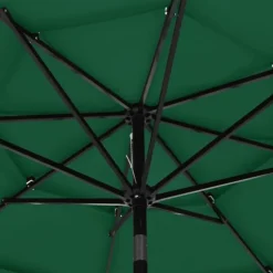 Parasol à 3 niveaux avec mât en aluminium 3 mètres